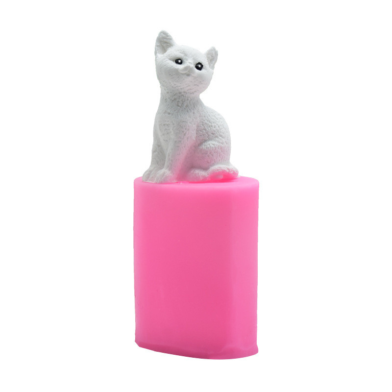 

DIY Baking Tools, Cat Candle Mold Fondant Cake Chocolate Handmade Soap Liquid Silicone Mold