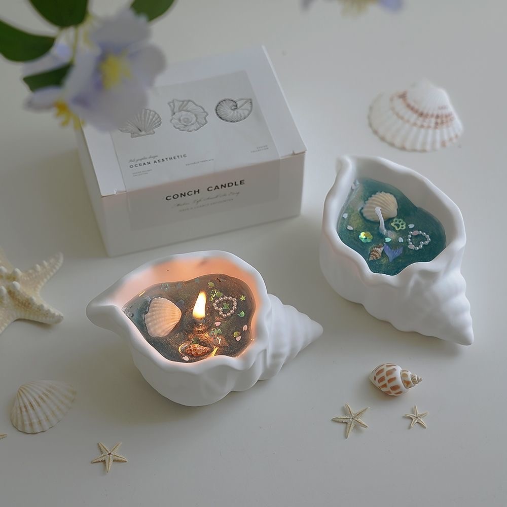 

3D Silicone Candle Mold Conch Shape Home Decor DIY Handmade Gift Creative Kitchen Dining Room Decoration Art Craft Supplies