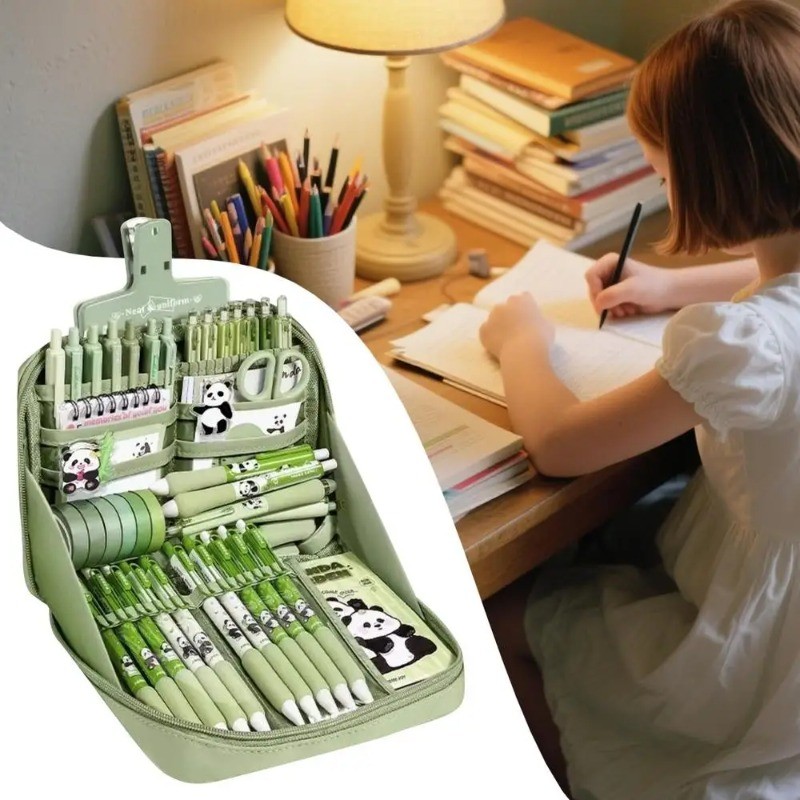 

Stationery Set Panda Theme School Supplies Cute School Supplies Stationery Set Ruler Notebook Keychain Pencil Case Label Tag