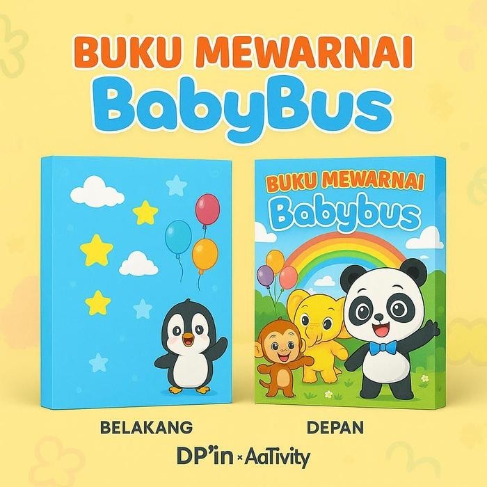 DpinxAaTivityBuku Gambar Mewarnai [ BABYBUS ] Anak Karakter Lucu  – Edukasi & Hiburan Kreatif | Buku