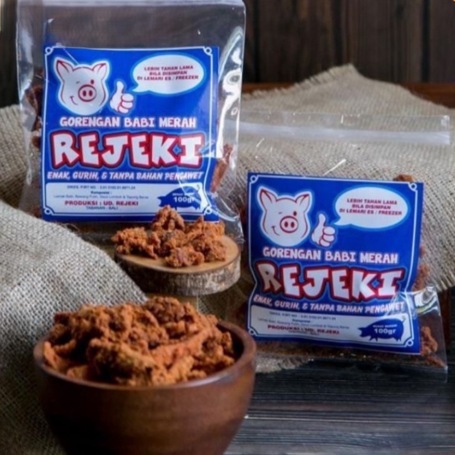 

New Gorengan Babi Merah REJEKI Khas Bali 100grPremium