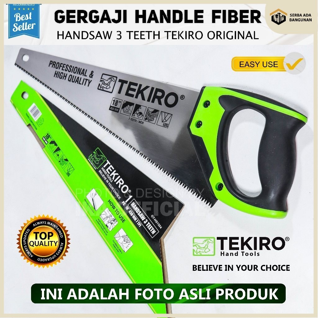 SAB Gergaji Tangan 3 Mata / Gergaji Potong / TEKIRO Gergaji Kayu 3 Mata Hand Saw / Gergaji Kayu / Fi
