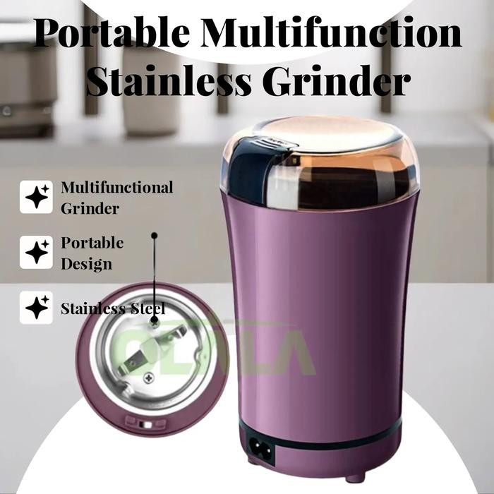 New Mesin Blender Chopper Bubuk Pengiling Kopi Cabe Beras Kacang Biji Portable Multifungsi Stainless