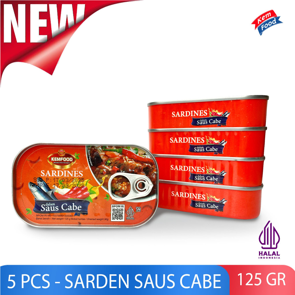 

PAKET 5 PCS SARDEN SAUS CABAI - Kemfood Sarden Saus Cabe - 125 gr