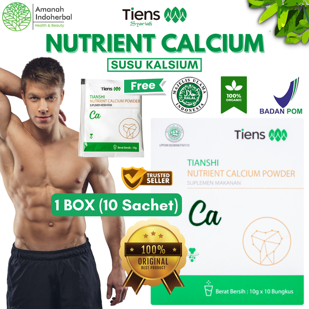 Susu Kalsium Tiens Nutrient Calcium Powder Suplemen Peninggi Badan Cepat Halal BPOM Suplement Multiv