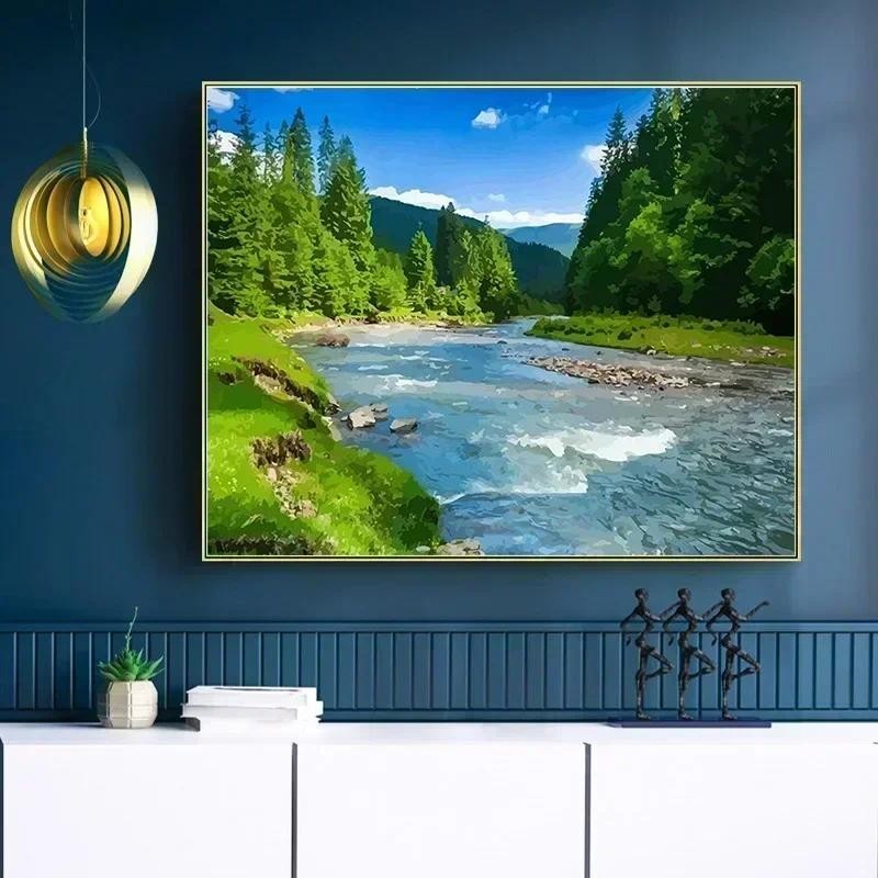 

21781-Tulip diy digital acrylic flower painting explosion hand-filled landscape painting