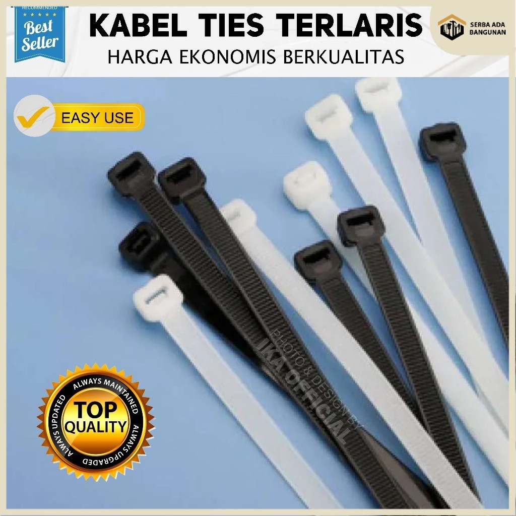 

SAB Kabel Ties Cable tie 4.8x500 50cm 4,8 X 500 MM 50 CM 4.8 500MM 4,8X500 PENGIKAT / Kabel Ties Tis 50 Cm 100 Pcs Cable Tie Tali Ikat Plastik Serut Tarik / Kabel Ties Hitam Putih 4.8 x 500 isi 100 buah / Kabel ties 4.8x500mm PUTIH/HITAM 1PACK Isi 100PC