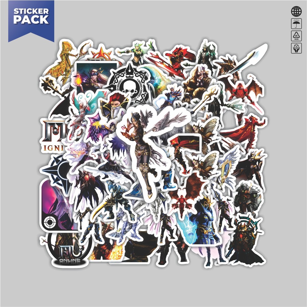 

[100PCS]Stiker Pack Stiker Game Series MU Online Karakter Mix Aesthetic Vinyl Anti Air Dekorasi Sticker Laptop Buku Journal Koper Helm Casing HP Gitar Helm Skateboard