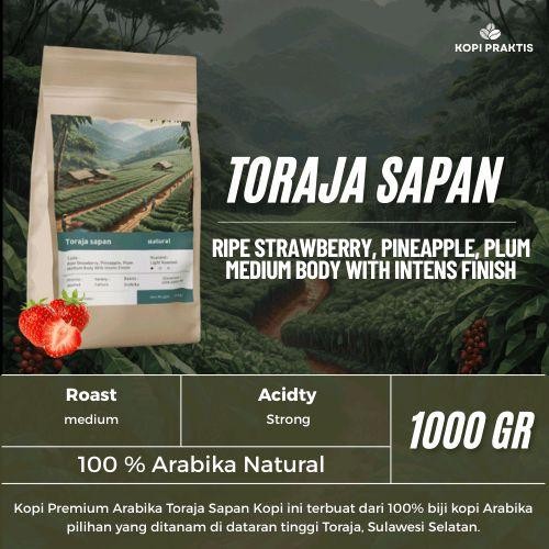 

ROASTED BEANS ARABIKA NATURAL TORAJA SAPAN 1000 GR | 1 KG | BIJI KOPI SANGRAI | Coffee - GILING HALUS