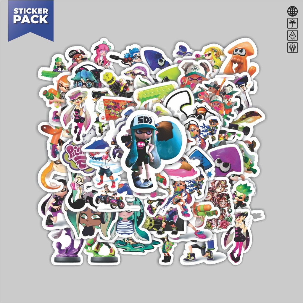 

[100PCS]Stiker Pack Stiker Game Series Splatoon Karakter Mix 5 Aesthetic Vinyl Anti Air Dekorasi Sticker Laptop Buku Journal Koper Helm Casing HP Gitar Helm Skateboard