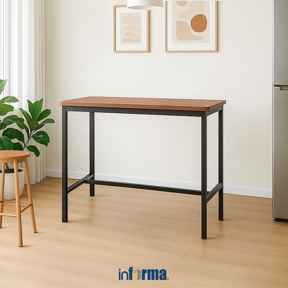 Informa Neo Melville Meja Bar - Cokelat Bar Table Meja Makan Kafe Restoran Serbaguna Furniture Indoo