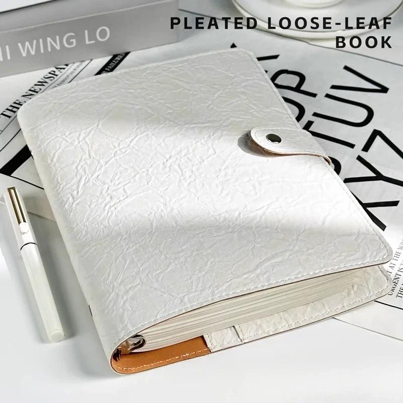 

A5 Loose Leaf Notebook With Detachable Soft Leather Cover 120 Pages Thick Paper Sheets for Student Stationery Office Supplies
