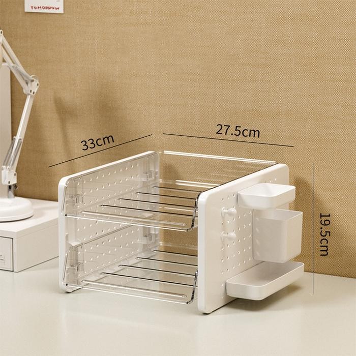 

Triple W Rak File Dokumen Modular Multifungsi Meja Kerja Minimalis Multi Layer Desk Document Organizer File Storage Premium - 2 layer