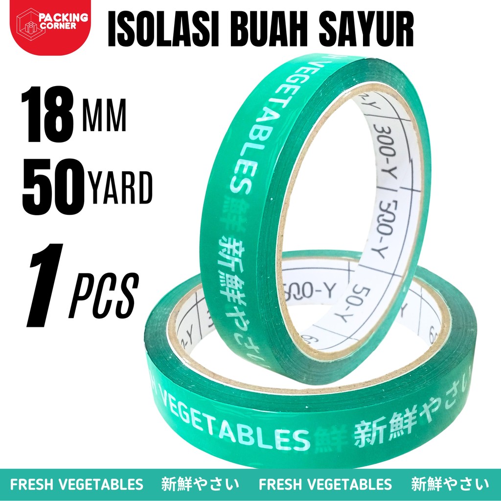 

Lakban Fresh Vegetables Hijau 18MM X 50M | Isolasi Sayur Fresh Hijau