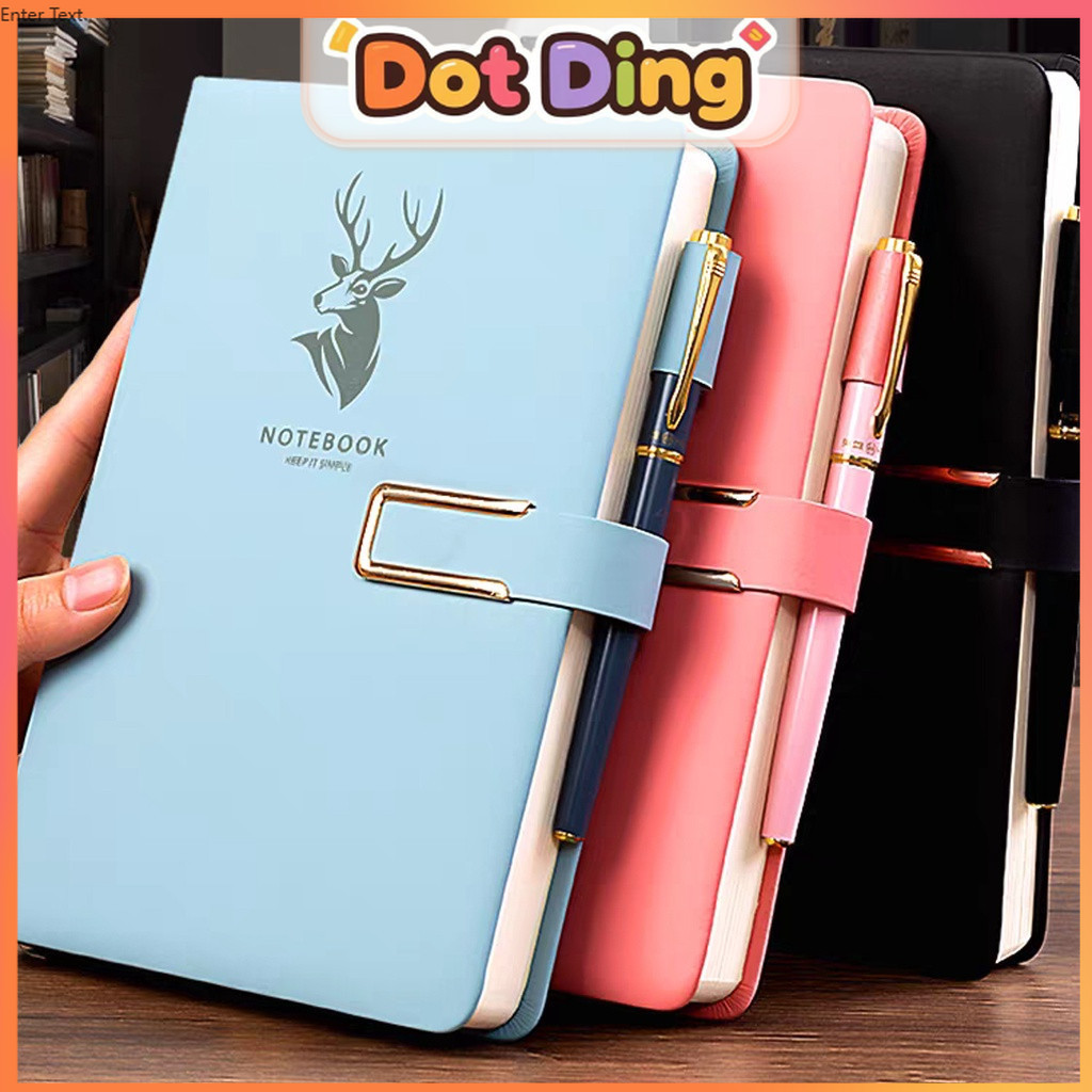 

【DOTDING】Buku Catatan A5 Super Tebal Vintage Agenda Pelajar Buku Kerja Planner Meeting Binder Cover Kulit Notebook