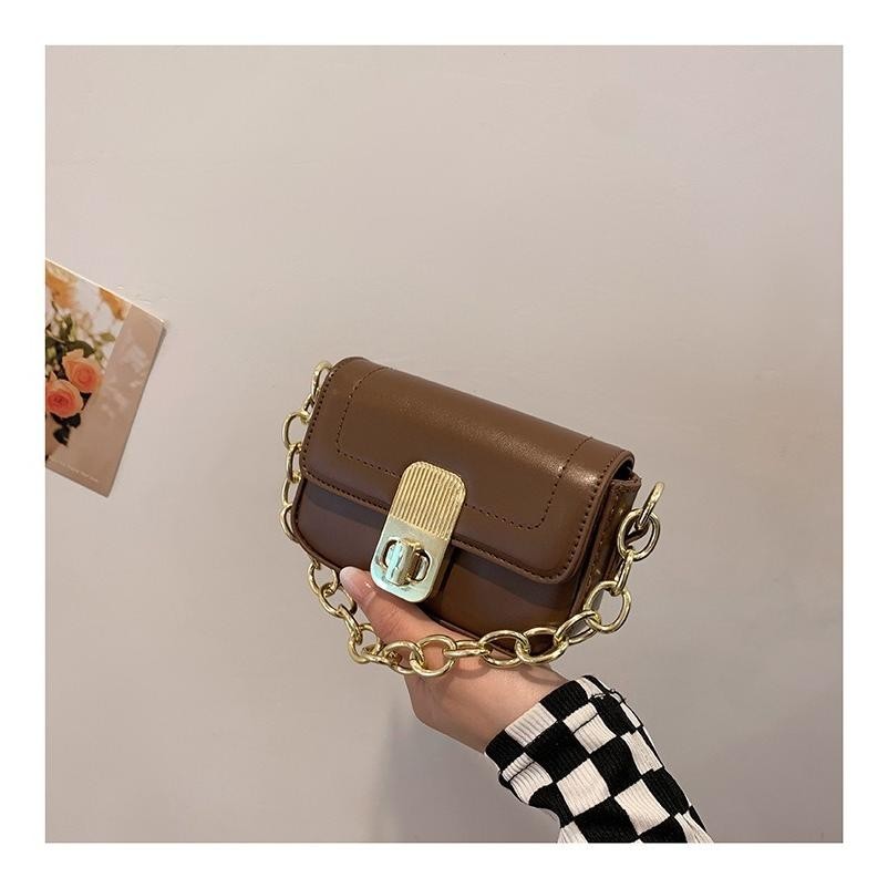 Tas rantai akrilik persegi kecil wanita tas bahu diagonal mini