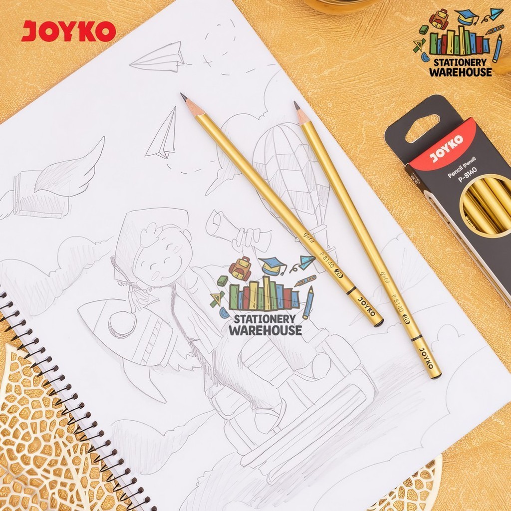 

Pencil Pensil Joyko P-8140 Gold P-8141 Silver 2B 1 BOX 12 PCS