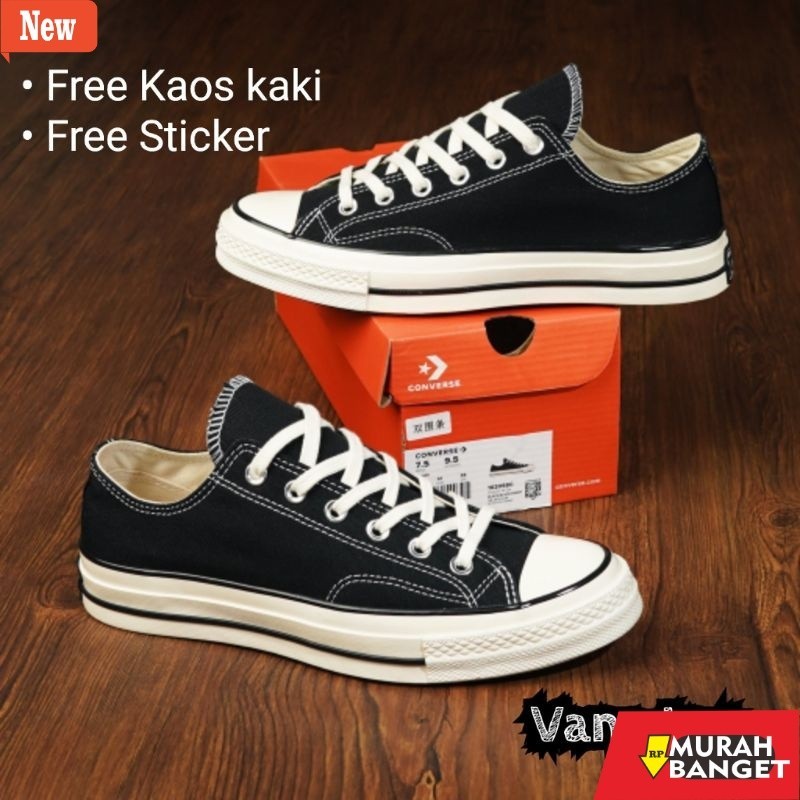 sepatu sneakers pria brand lokal Sepatu Converse 70s OX Black / Converse 70s Low Black / Converse 70