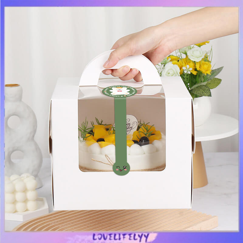 

Stiker panjang, stiker penyegel kotak kue kue berperekat bulat, stiker dekoratif DIY -LOY