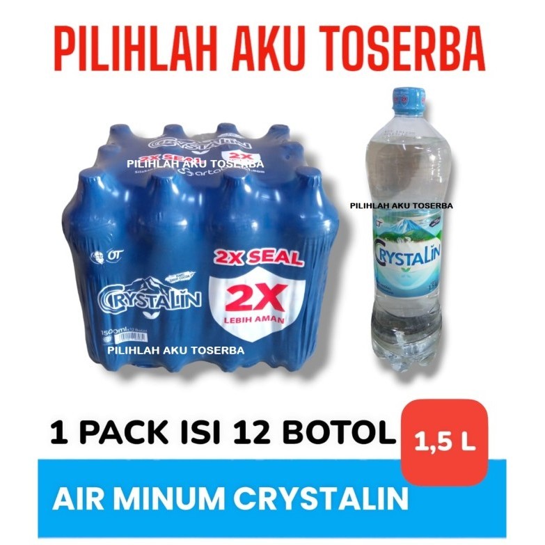 

CRYSTALIN Air Mineral Botol Pet 1.500 ml - (HARGA 1 DUS ISI 12 botol)