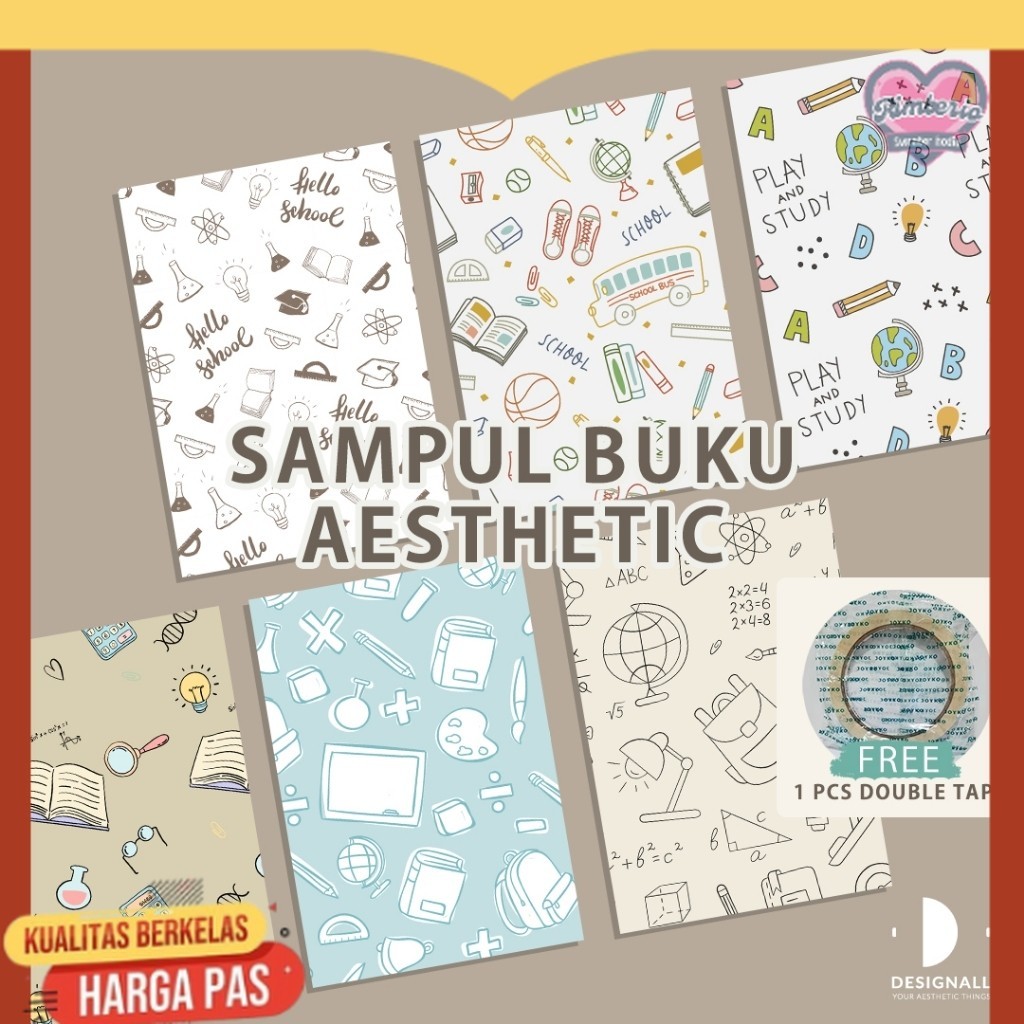 

(ISI 6 PCS) Designall Sampul Buku Aesthetic - Sampul Buku Motif - Sampul Buku Bigboss / Sidu - DT