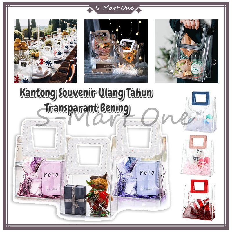 

Tas Mika HANDLE PVC /Goodie Bag Hampers /Tas Hampers Mika PVC Hadiah Ulang Tahun /Tas PVC Hampers Transparant /Tas Hampers Mika PVC Premium Handle Leather