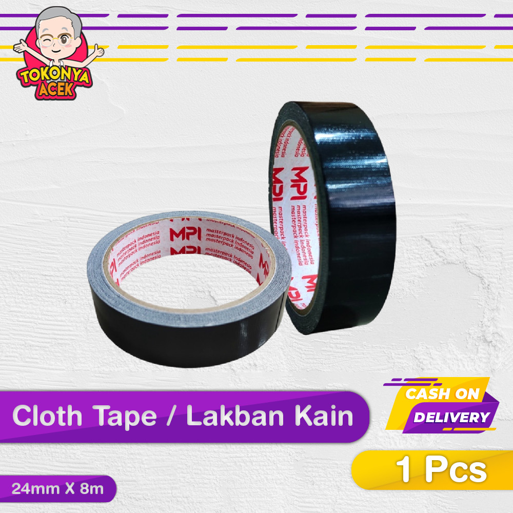 

Lakbain Kain Hitam 24mm x 8 Meter MPI - Cloth Tape Hitam 1" INCH MPI
