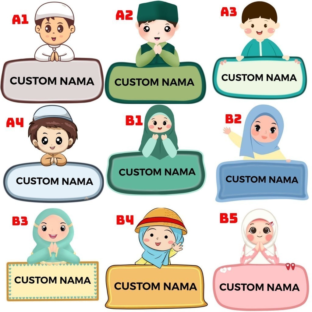 Akrilik Bross Karakter Anak | Pin Custom Nama | Nama Dada Akrilik Custom Nama