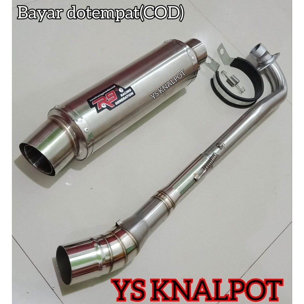 knalpot racing r9 polos buat jupiter vega grand legenda prima supra revo blade beat vario genio scup