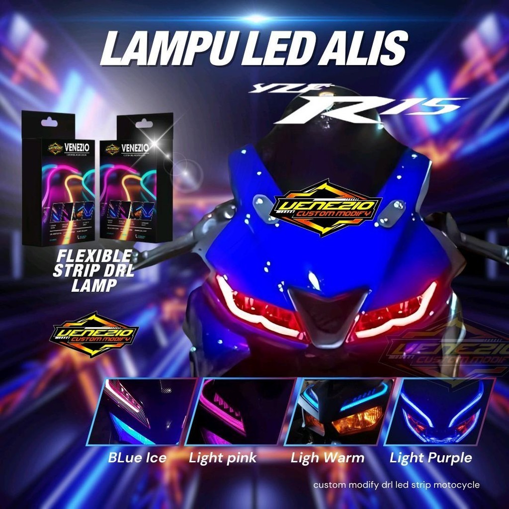 LAMPU ALIS DRL NEW R15 V3 BONUS DEVIL EYES LAMPU ALIS YAMAHA ALL NEW R15  LAMPU SENJA LAMPU ALIS LED