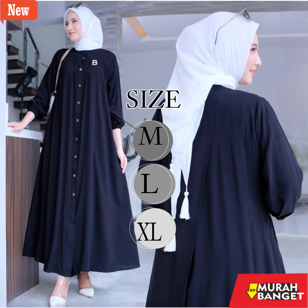 gamis kekinian tahun 2024 gamis crinkle model baru GAURI Maxi dress baju gamis terbaru viral kekinia