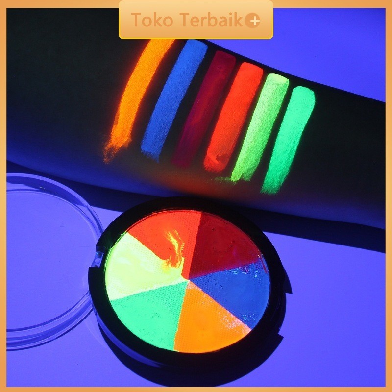 

[Kuas Gratis] Face Painting Make Up 6 warna Glow In The Dark Cat Wajah Paint Makeup Set Cosplay