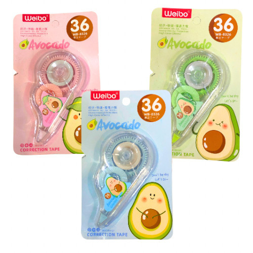 

Correction Tape Weibo WB-8326 Avocado Tipe-x Kertas Set Alat Tulis SHESB