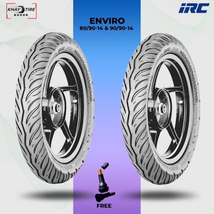 Sepasang Ban Matic - IRC ENVIRO 80/90-14 & 90/90-14 Tubeless