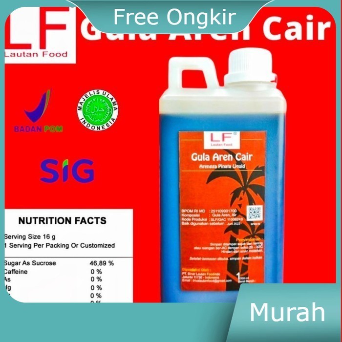 

Gula Aren Cair Murni Brown Sugar LF 1 liter 1,2kg