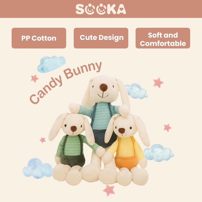 GF65NZ SOOKA Candy Bunny Plush Doll-Plush Toys Long-eared Rabbit Dolls Children Girls Gifts/Boneka K