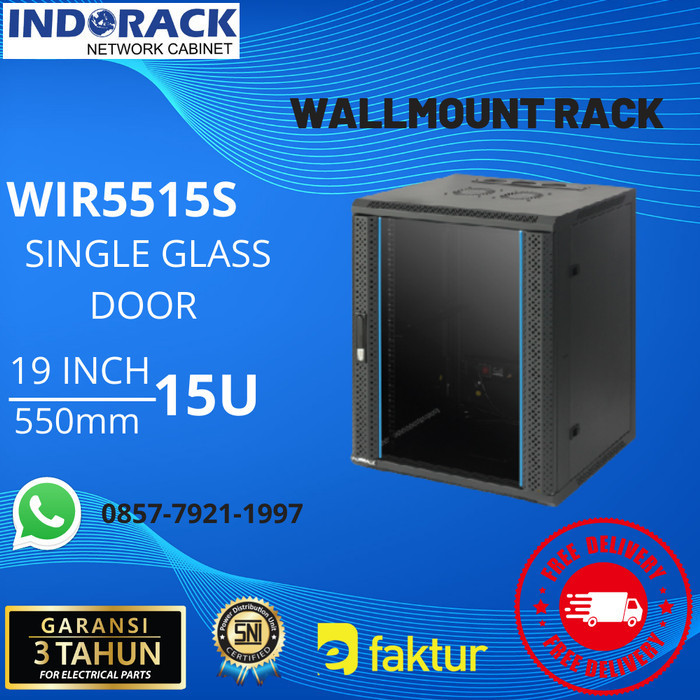 Indorack Wallmount Rack WIR5515S 15U 550mm Rak Server Internet Wifi PC