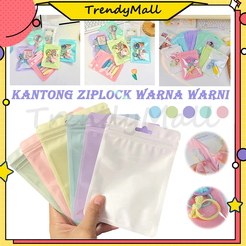 

plastik klip ziplock ujung /plastik klip ziplock bag kemasan aksesoris snack/plastik ziplock varian warna pastel macaron photocard & aksesories