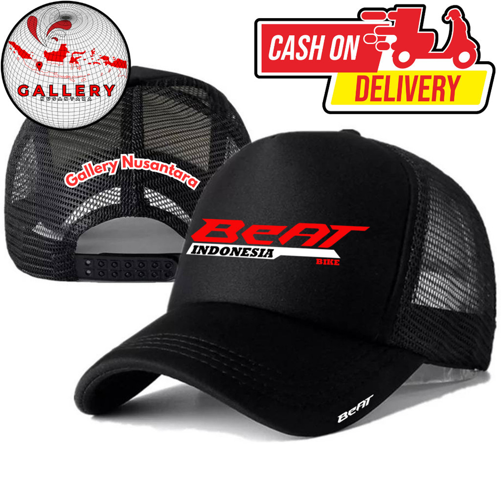 Gallery Nusantara Topi Trucker HONDA BEAT - Topi Distro HONDA BEAT Logo - Topi HONDA BEAT Premium - 