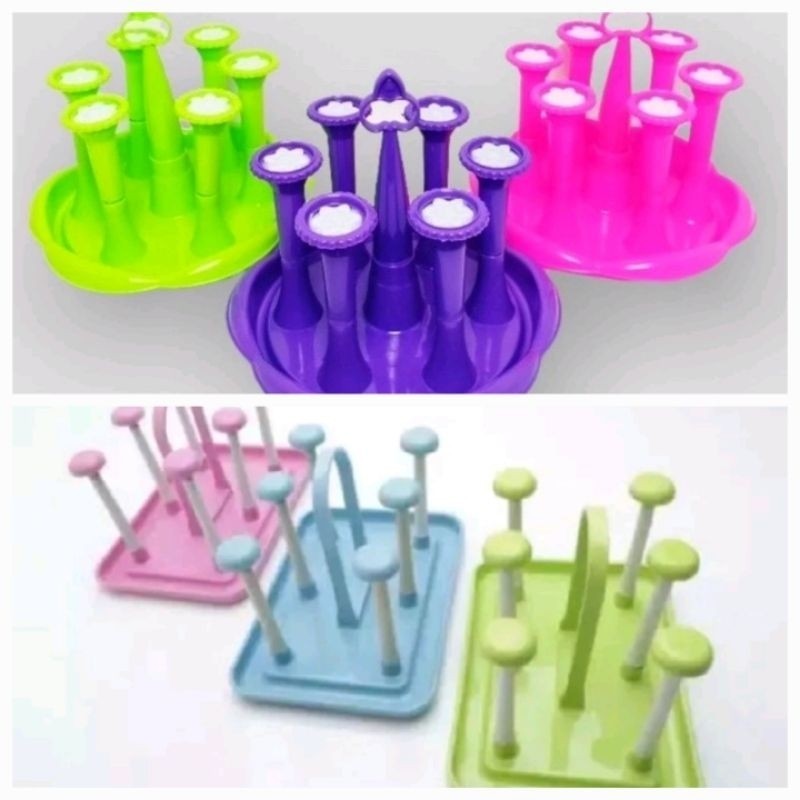 stand glass rak tatakan tempat gelas 6 slot