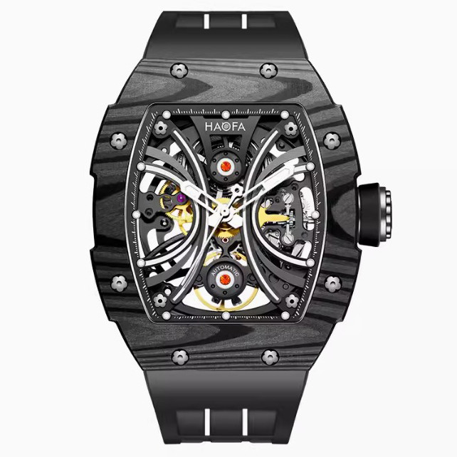 Haofa Carbon Fiber Charm Black Bezel Watch