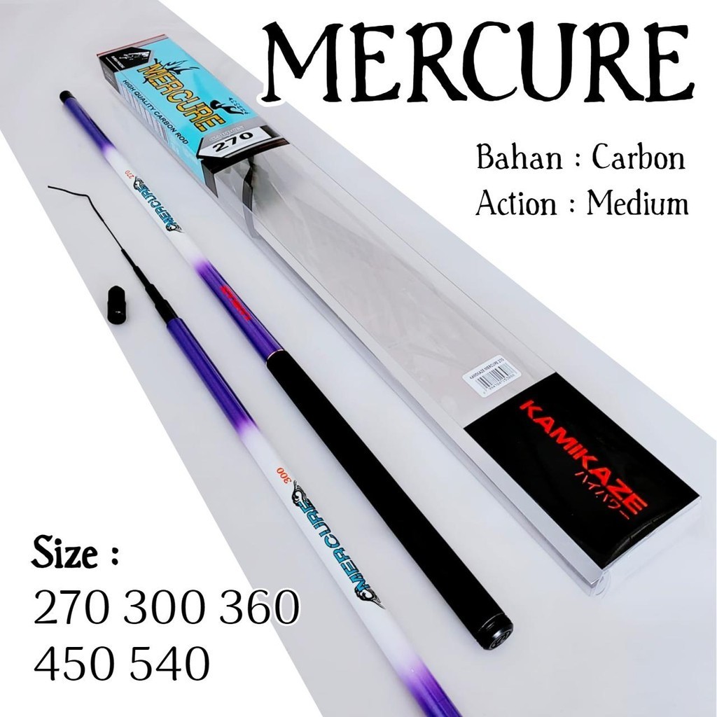 MP Kamikaze Mercure 270 300 Joran Tegek Ruas Panjang Bahan Carbon Action Medium Tangkai Tongkat Panc