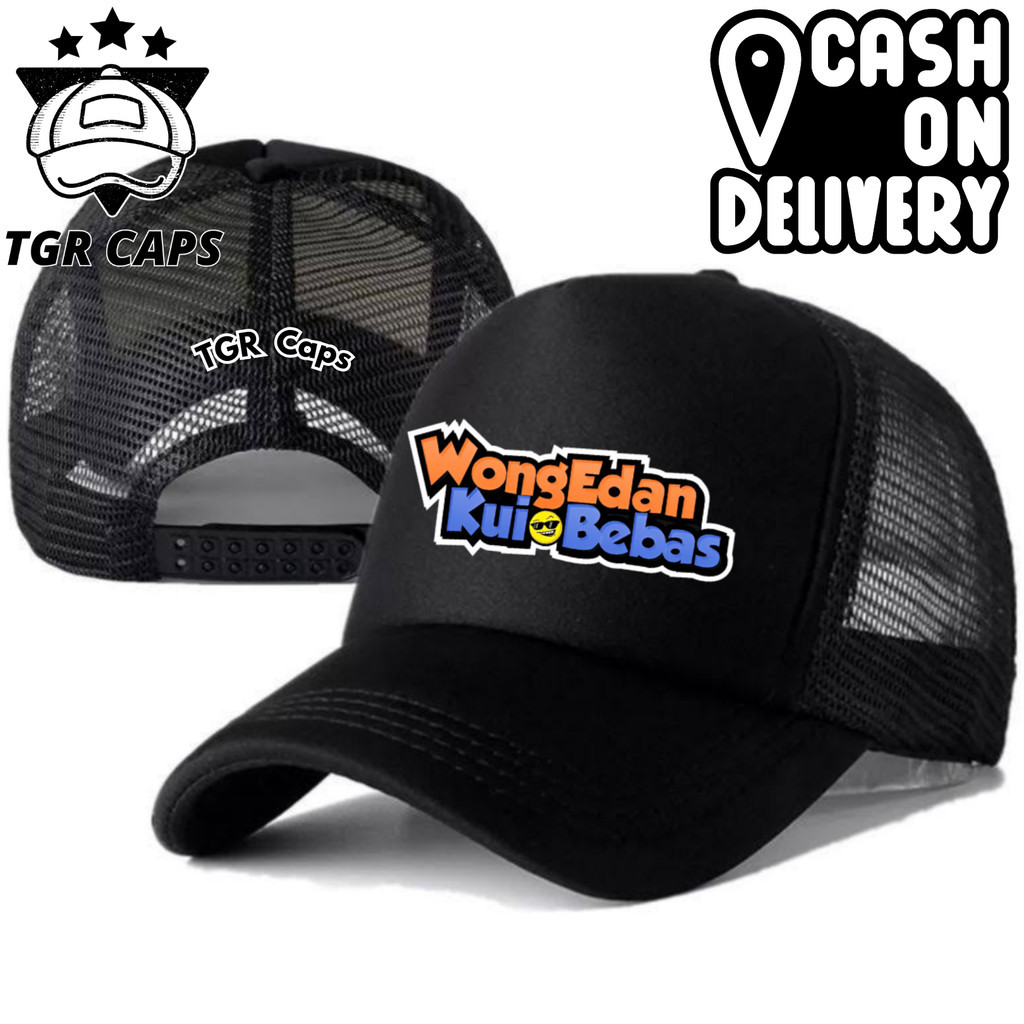 TGR Caps Topi Trucker KATA-KATA WONG EDAN KUI BEBAS - Topi Distro KATA-KATA Logo - Topi KATA KATA LU