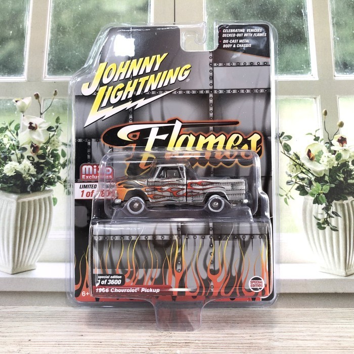 JOHNNY LIGHTNING 1966 CHEVROLET PICKUP LIMITED EDITION FLAMES DIECAST