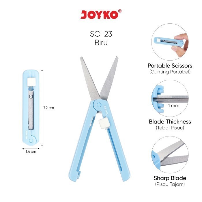 

Gunting Mini Portable Scissors Joyko SC-23 - Blue