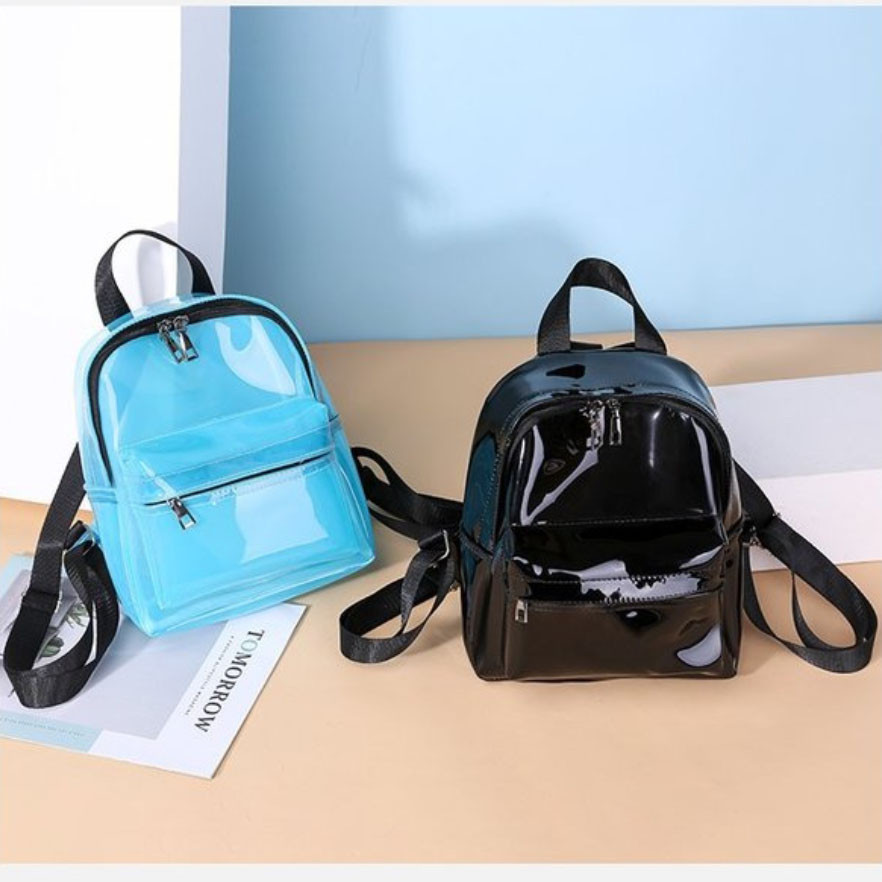(COD) tas ransel wanita & anak tas ransel transparan tahan air impor pvc