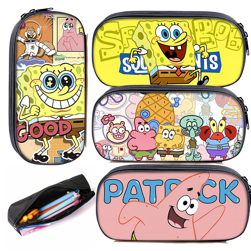 

SpongeBobed Pencil Case Student Product Kawaii Girl Boy PenCase Bag Cartoon Pencil Box Pouch Stationery Supplies Gift