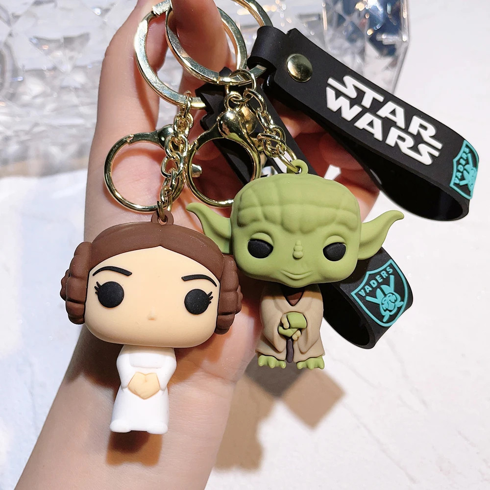 Disney Star Wars Baby Yoda Keychain Cartoon Anime Mandalorian Figure Model Master Yoda Key Chains PV