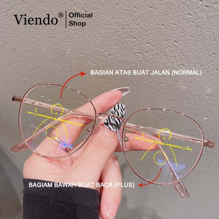 Viendo Kacamata Progresif Baca Jalan Plus Wanita Pria Photocromic Anti Blueray Kaca Mata Optik