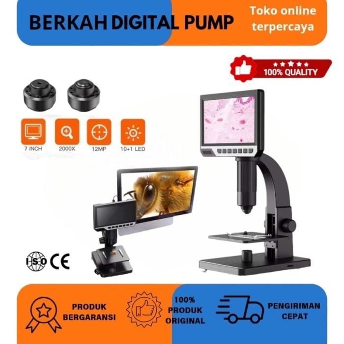 Digital Microscope inskamp 315 zoom 2000x layar 7 inch 12mp Microscope